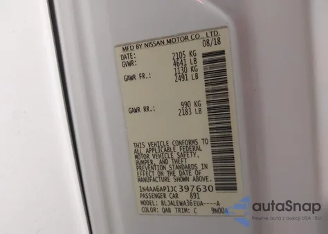 2018 Nissan Maxima 3.5 Sl из США, поврежденный, VIN 1N4AA6AP1JC397630